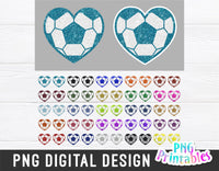 Glitter Soccer Ball Heart png Bundle
