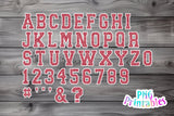 Chenille Alphabet png - Red with White Outline Alphabet