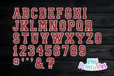 Glitter Sport Alphabet png Red and White