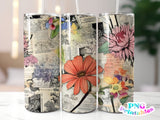 Floral 20 oz Skinny Tumbler png Design