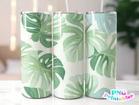 Monstera Floral 20 oz Skinny Tumbler png Design