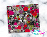 Punk Rock Floral 20 oz Skinny Tumbler png Design