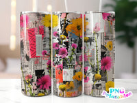 Punk Rock Floral 20 oz Skinny Tumbler png Design