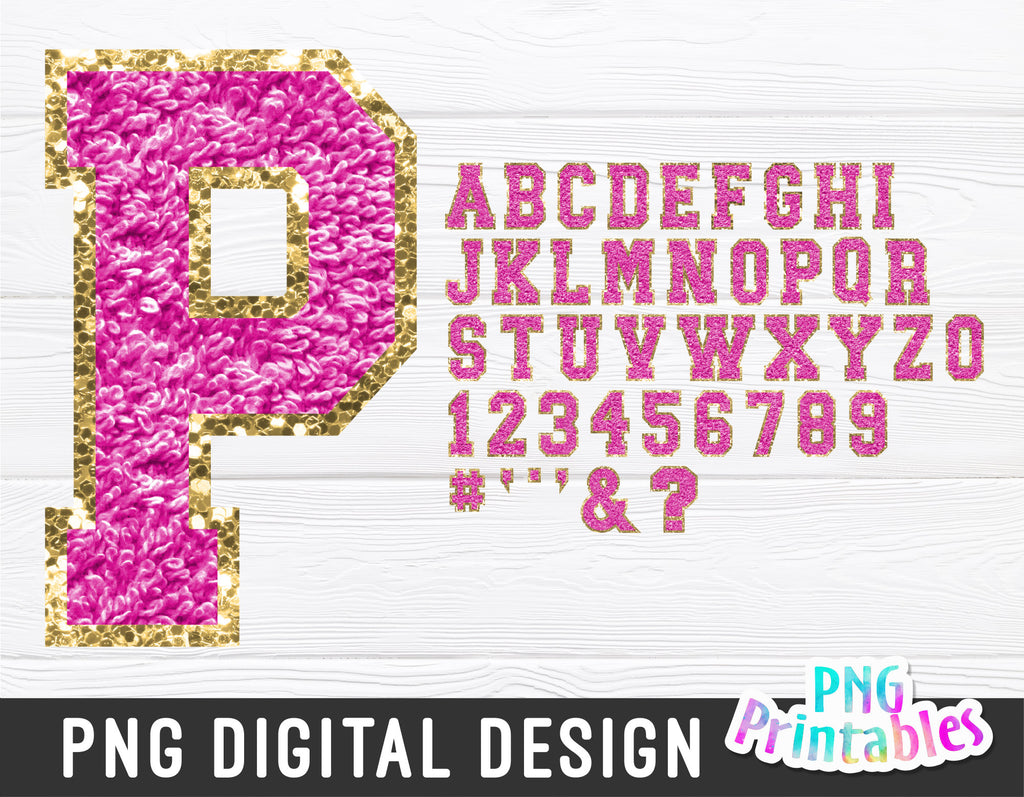 Chenille Alphabet png - Hot Pink Alphabet