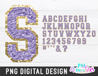 Chenille Alphabet png - Light Purple Alphabet
