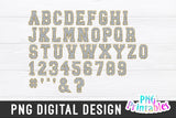 Chenille Alphabet Gray and Gold | Sublimation PNG