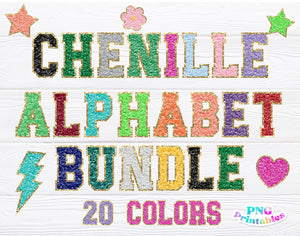 Chenille Alphabet Bundle | Sublimation PNG