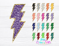 Chenille Lightning Bolts | Sublimation PNG
